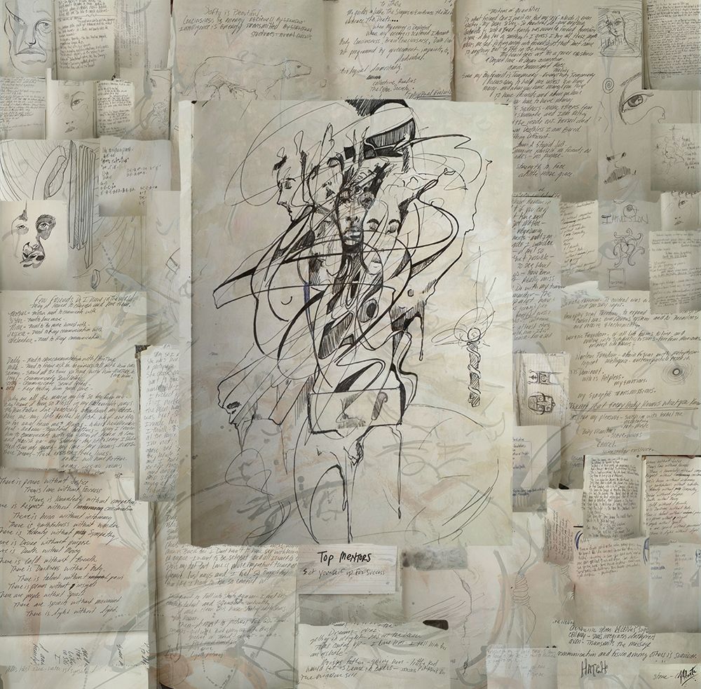 Sketch Collage Silver II art print by Marta Wiley for $57.95 CAD
