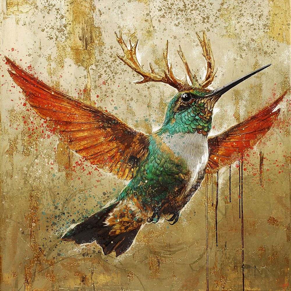 Hummingbird Deer Hybrid II art print by Marta Wiley for $57.95 CAD