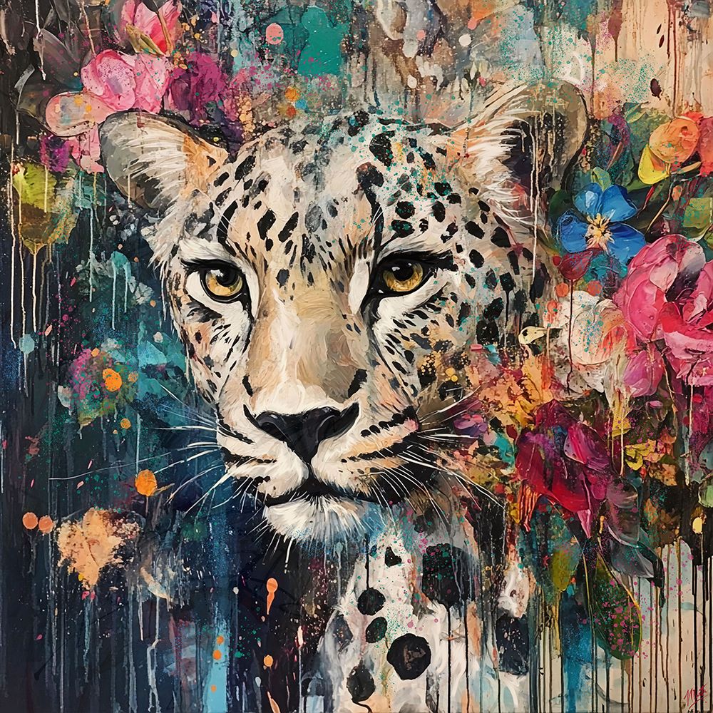 Lioness And Flowers art print by Marta Wiley for $57.95 CAD