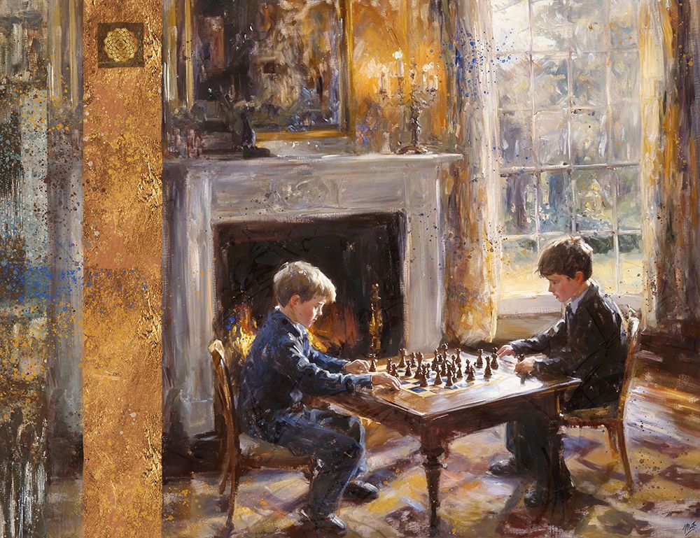 Golden Chess I art print by Marta Wiley for $57.95 CAD