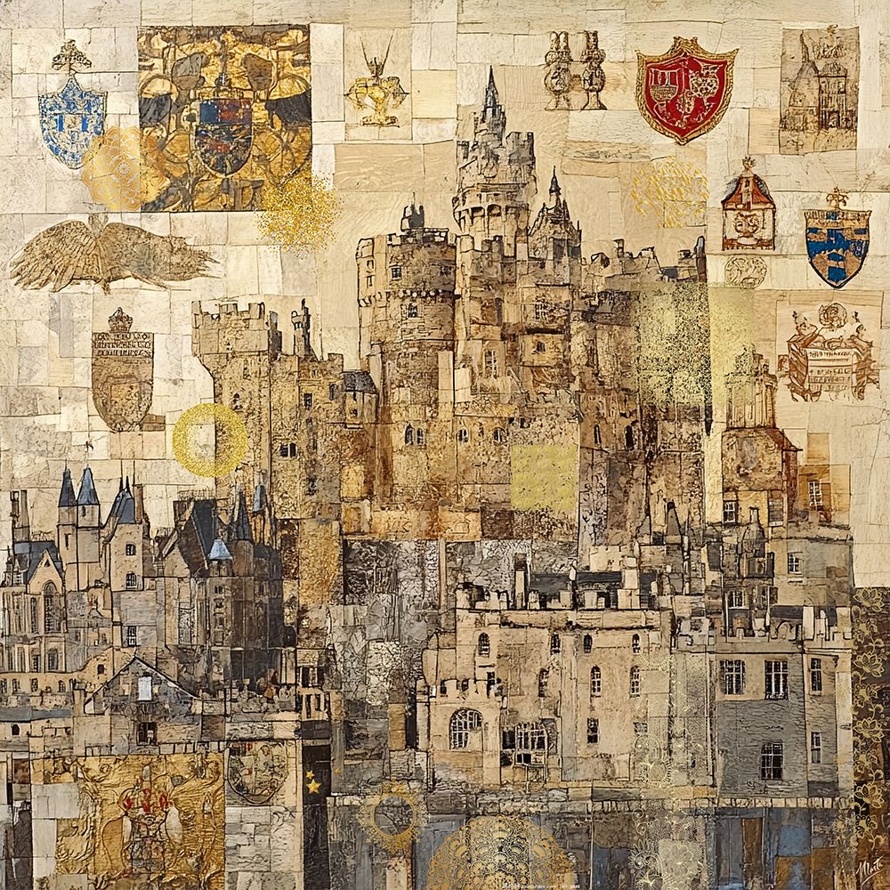 Scottish Golden Collage I art print by Marta Wiley for $57.95 CAD