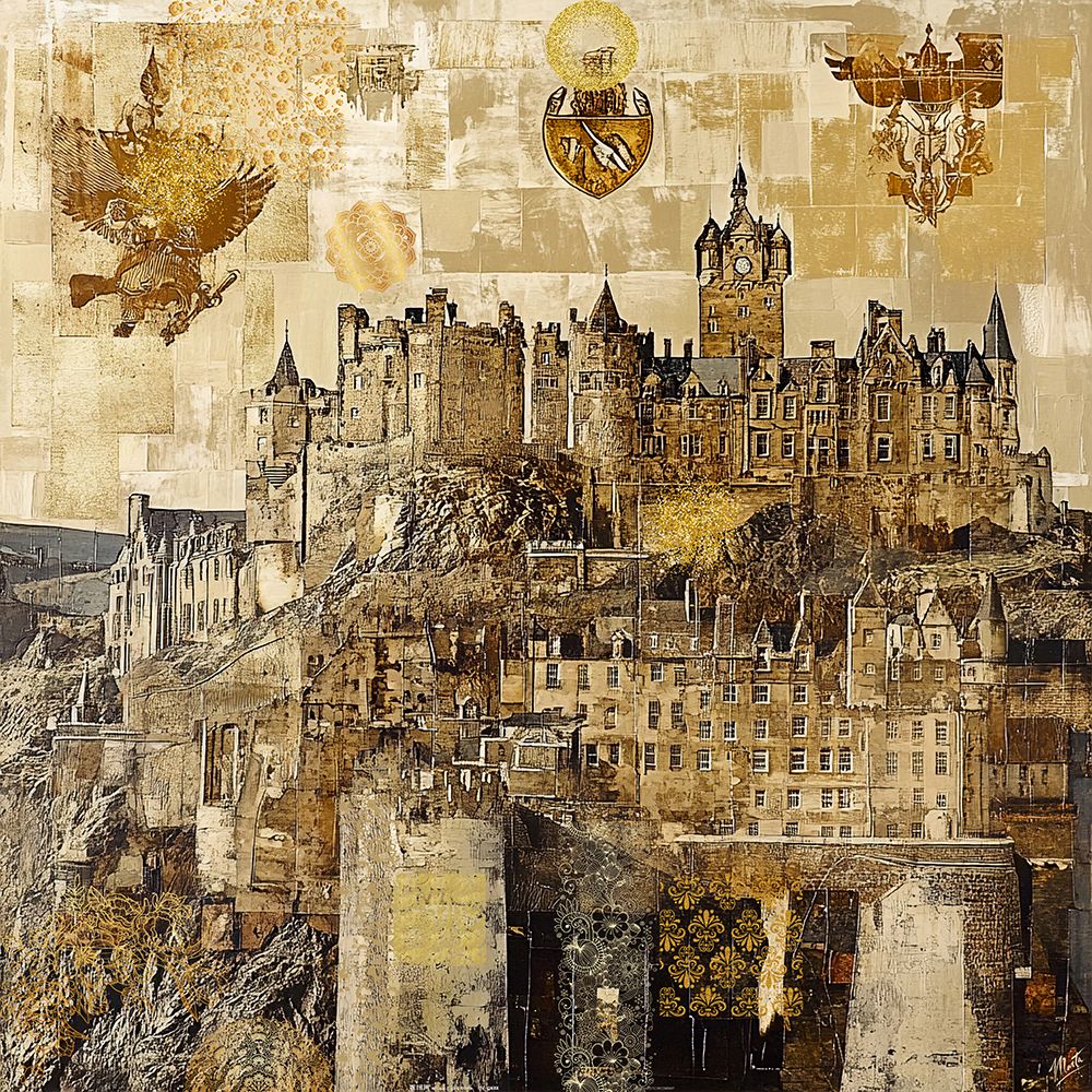 Scottish Golden Collage III art print by Marta Wiley for $57.95 CAD