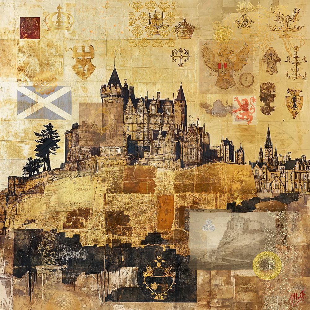 Scottish Golden Collage IIII art print by Marta Wiley for $57.95 CAD