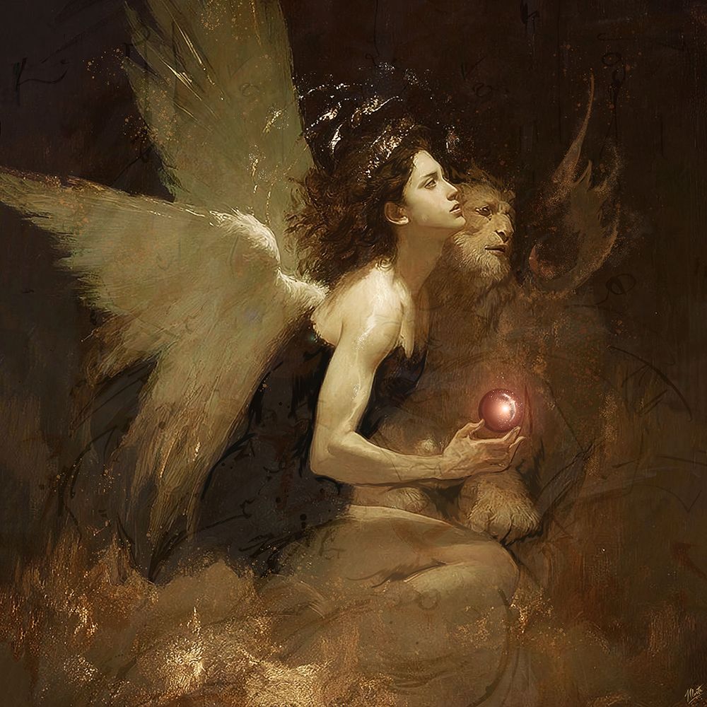 Fairy Queen And The Sphinx art print by Marta Wiley for $57.95 CAD