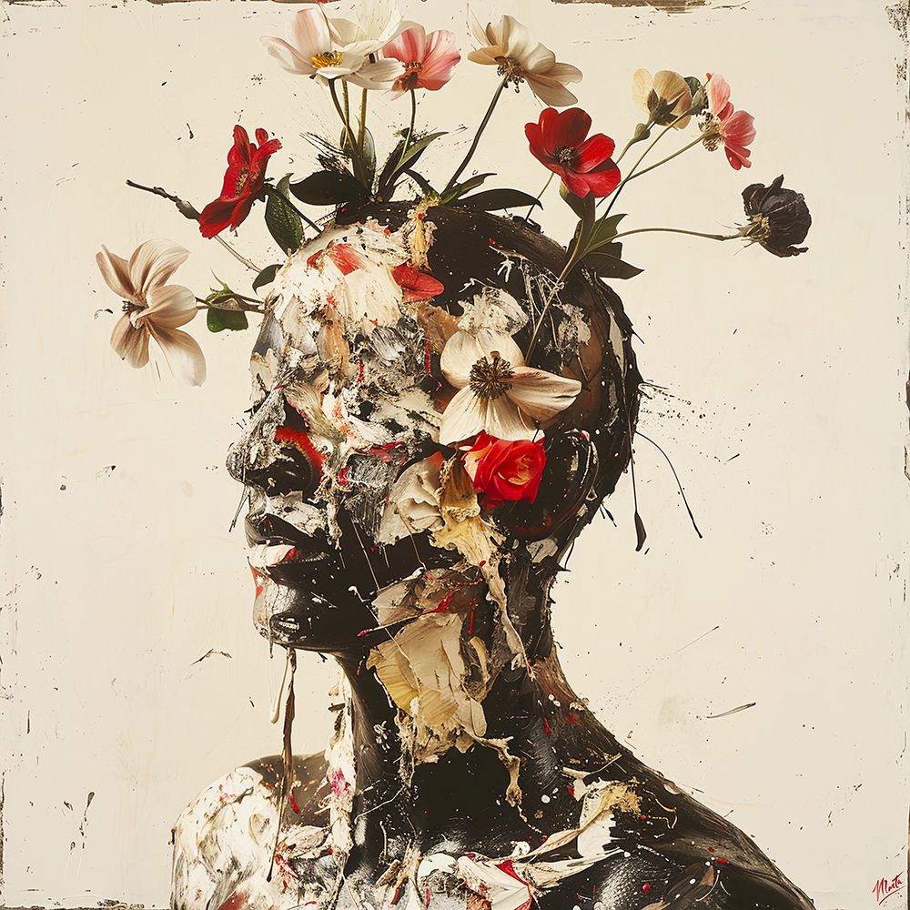 Flower Face Collage I art print by Marta Wiley for $57.95 CAD