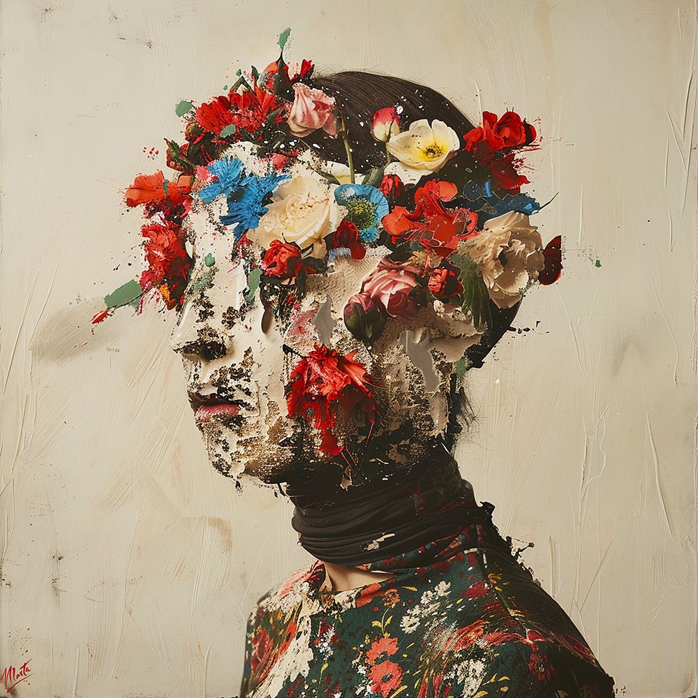 Flower Face Collage II art print by Marta Wiley for $57.95 CAD