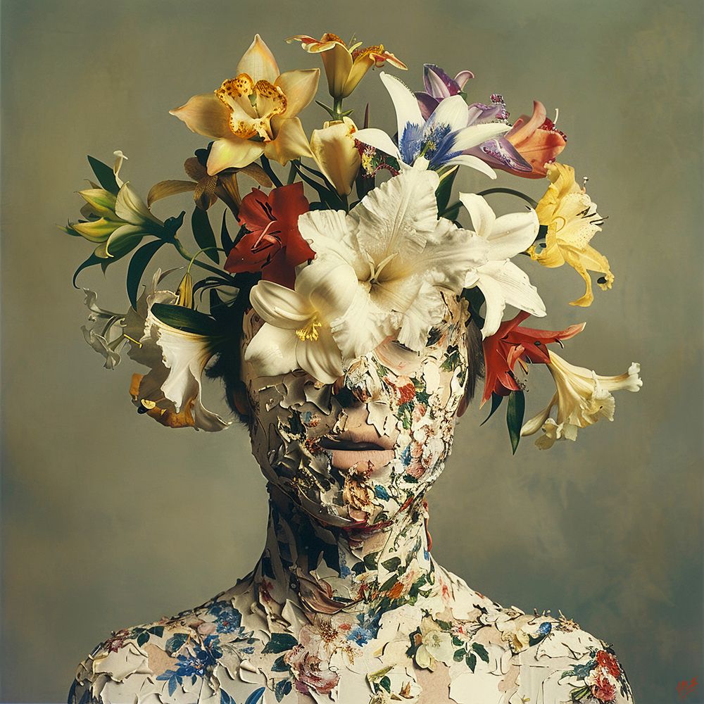 Flower Face Collage III art print by Marta Wiley for $57.95 CAD