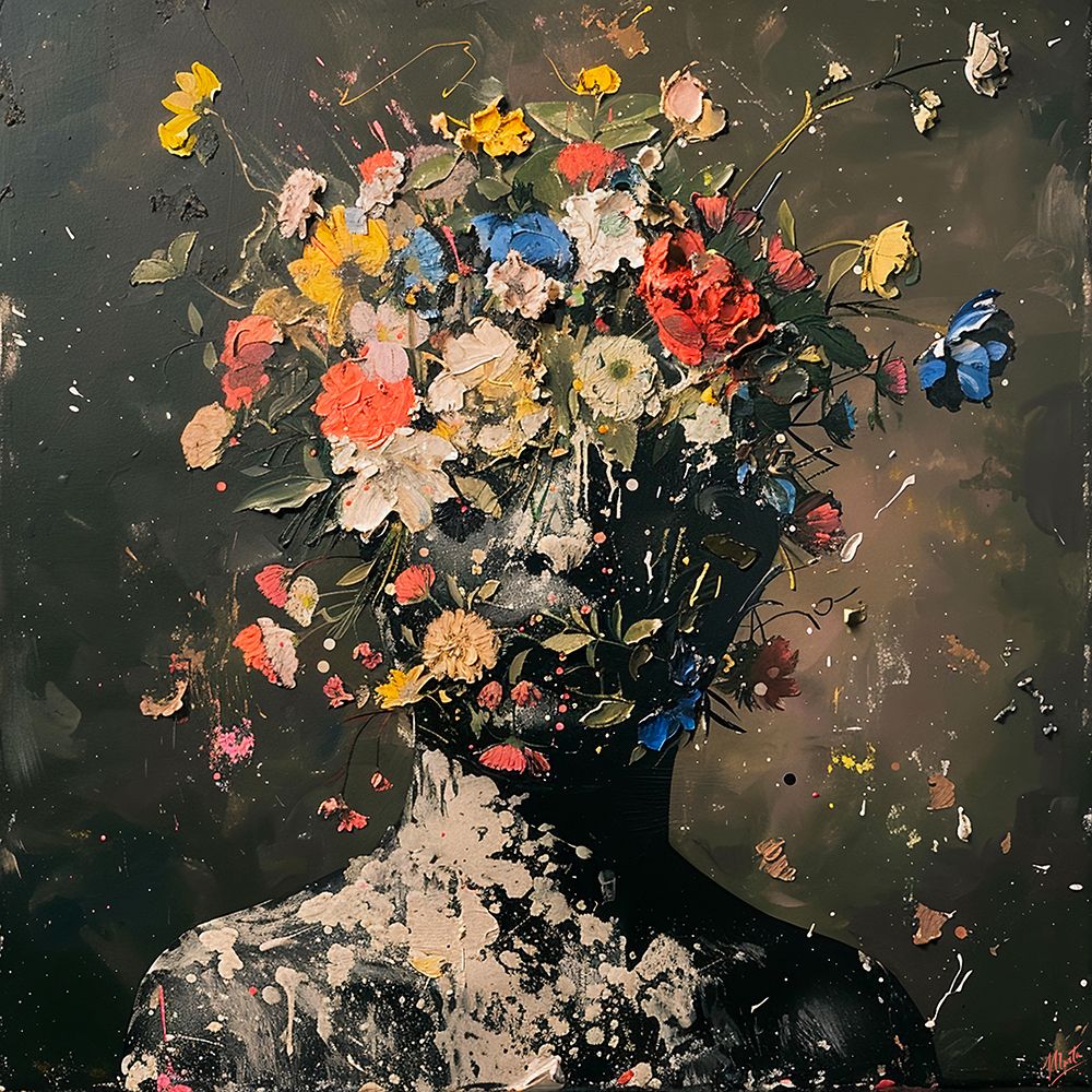Flower Face Collage IIII art print by Marta Wiley for $57.95 CAD