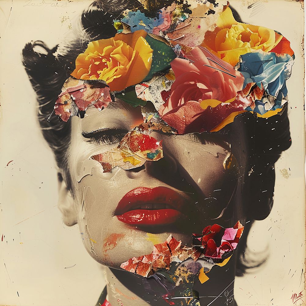 Flowers Face Collage VI art print by Marta Wiley for $57.95 CAD