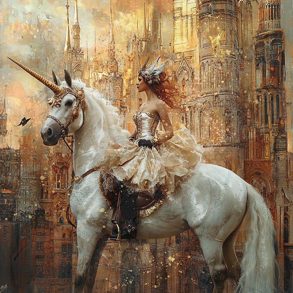 Unicorn Girl I art print by Marta Wiley for $57.95 CAD