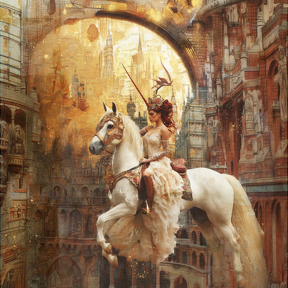 Unicorn Girl III art print by Marta Wiley for $57.95 CAD