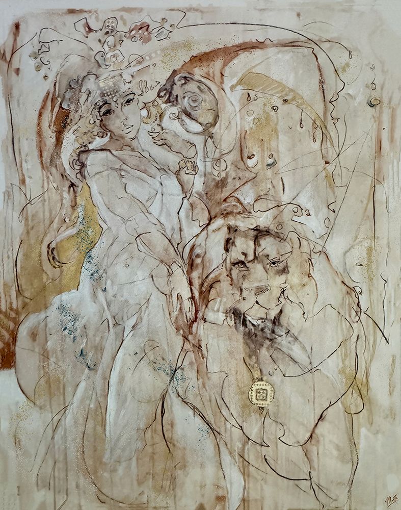 Lion & Woman art print by Marta Wiley for $57.95 CAD