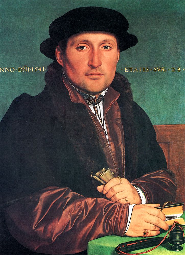 Young Man at his Office Desk 1541 art print by Hans Holbein the Younger for $57.95 CAD