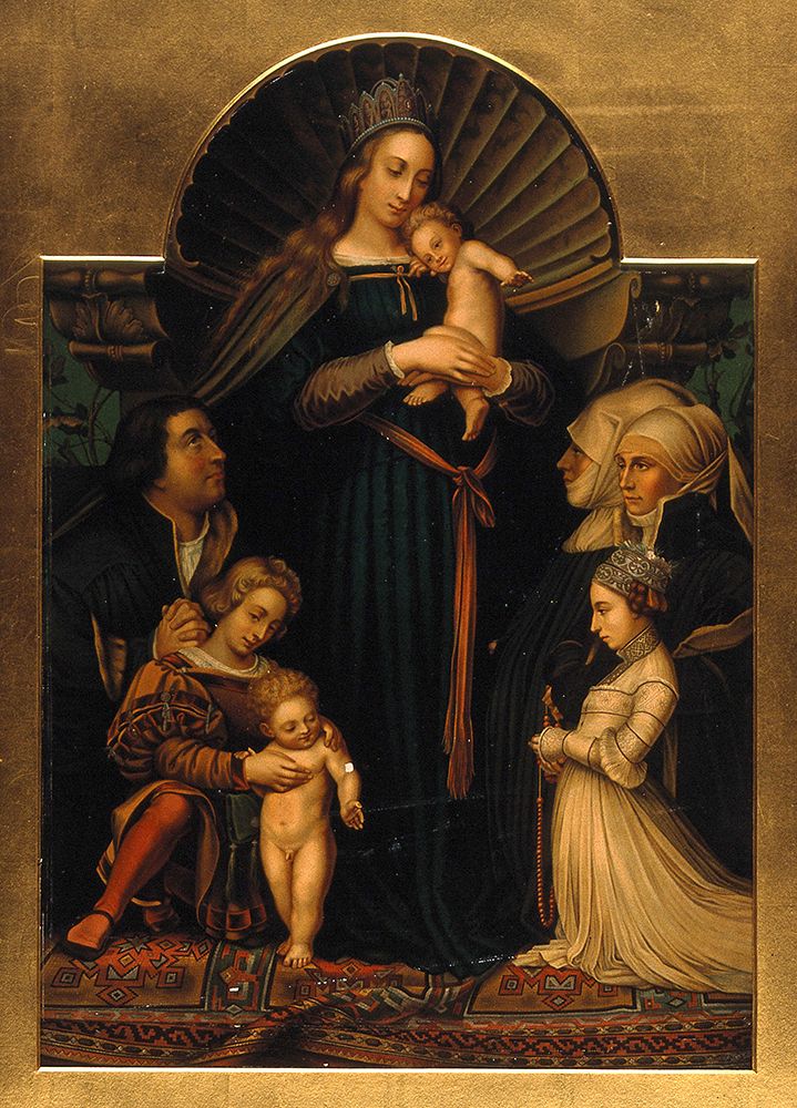 Saint Mary the Blessed Virgin with the Christ Child Gilded Surround art print by Hans Holbein the Elder for $57.95 CAD
