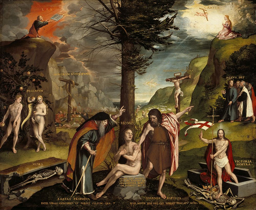 An Allegory of the Old and New Testaments ca 1530 art print by Hans Holbein the Younger for $57.95 CAD