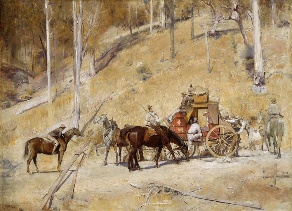 Bailed up 1895 art print by Tom Roberts for $57.95 CAD