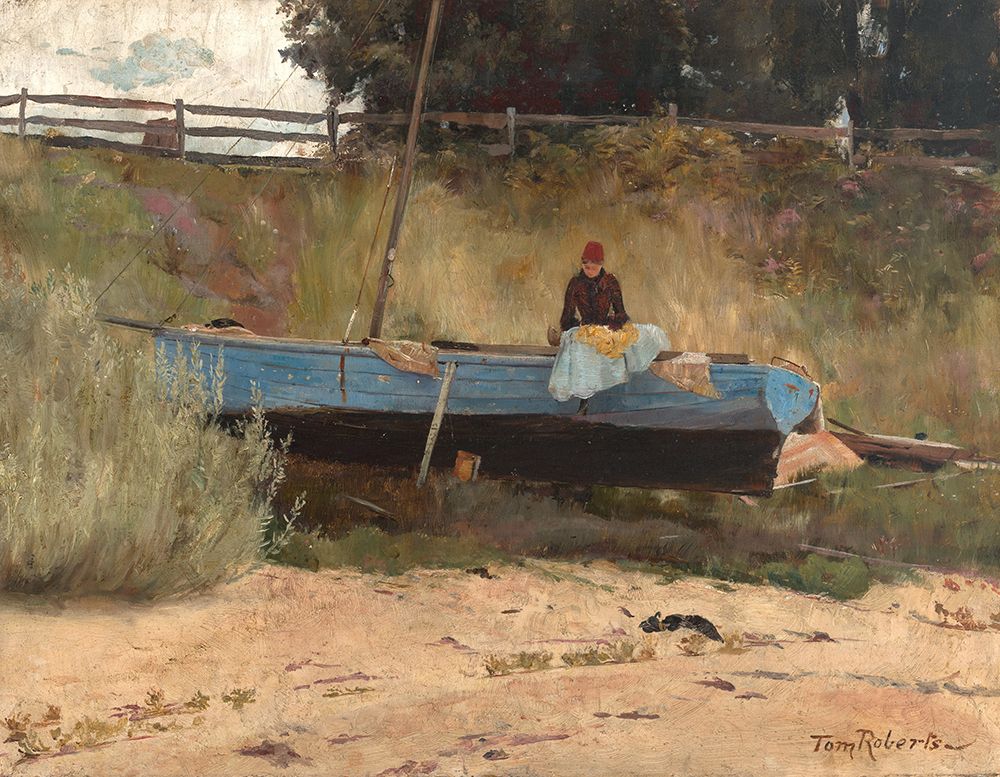 Boat on Beach, Queenscliff ca 1887 art print by Tom Roberts for $57.95 CAD
