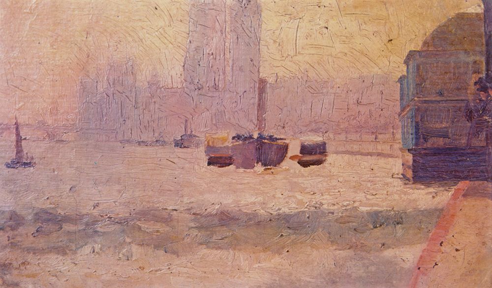 Fog, Thames Embankment 1884 art print by Tom Roberts for $57.95 CAD