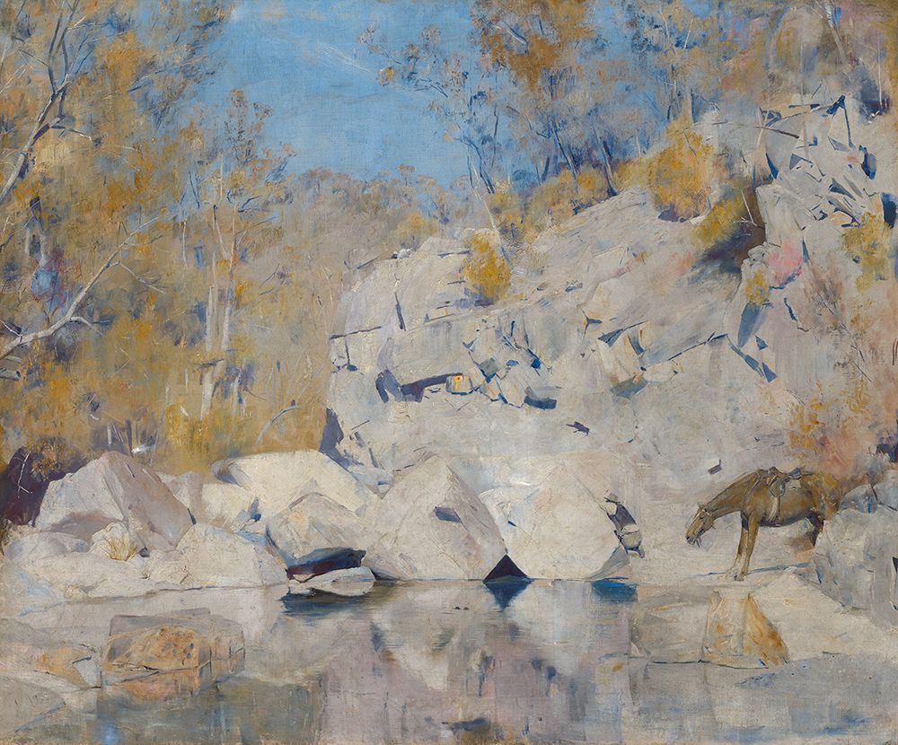 In a Corner on the Macintyre 1895 art print by Tom Roberts for $57.95 CAD