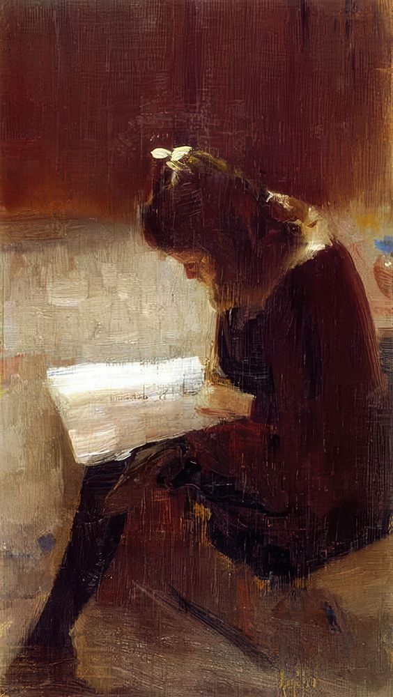 Quiet Study, Girl Reading 1889 art print by Tom Roberts for $57.95 CAD