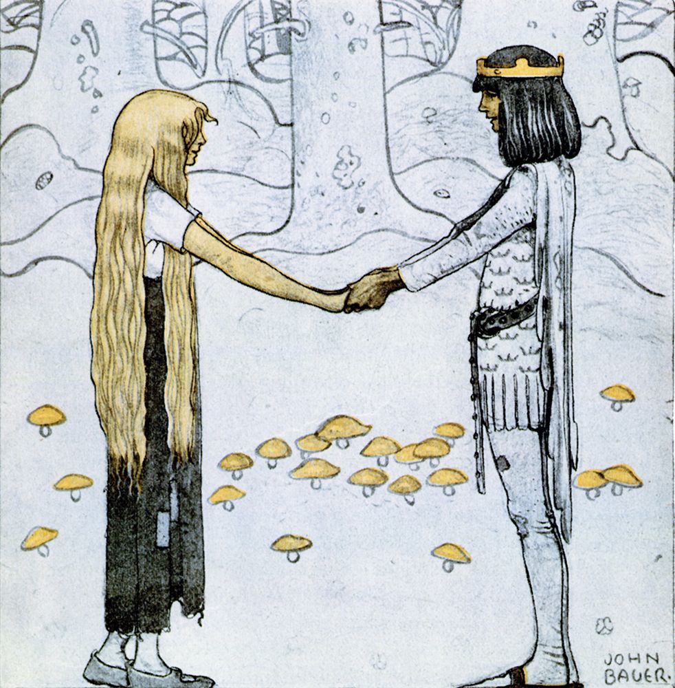 Prince and Princess ca 1910 art print by John Bauer for $57.95 CAD