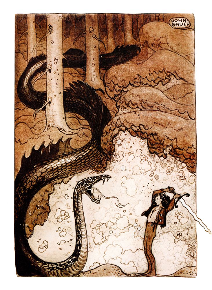 The Sword and the Mantle ca 1910 art print by John Bauer for $57.95 CAD