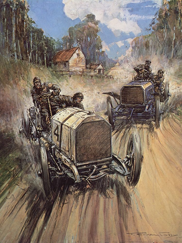 Gordon Bennett Mercedes 1903 art print by Frederick Gordon Crosby for $57.95 CAD