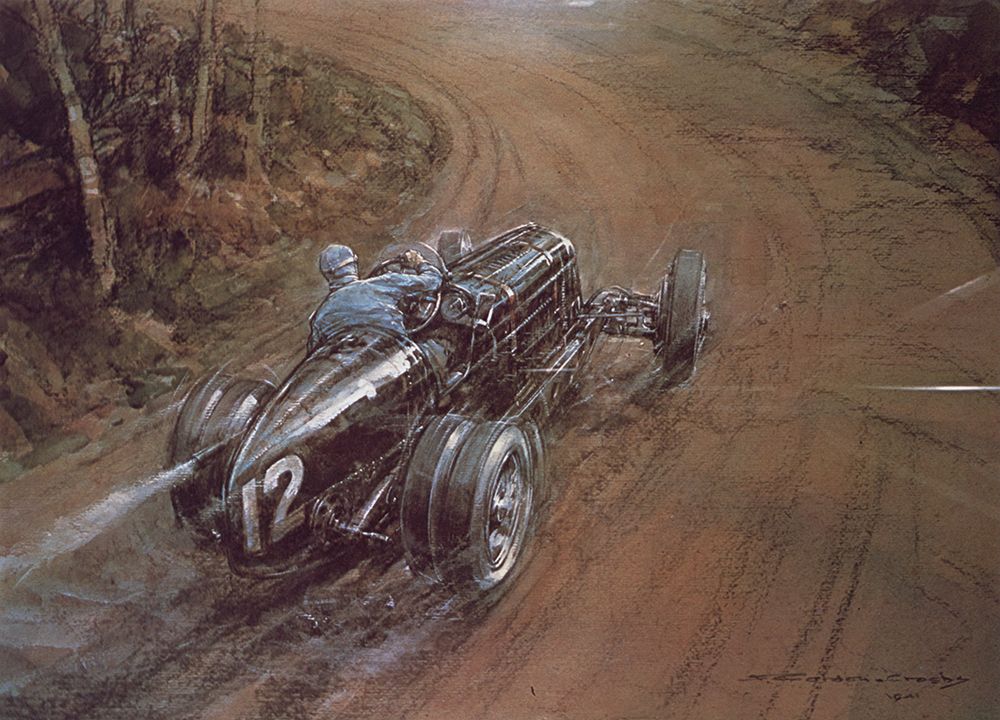 Mays 2-litre ERA, Prescott Hill Climb 1939 art print by Frederick Gordon Crosby for $57.95 CAD