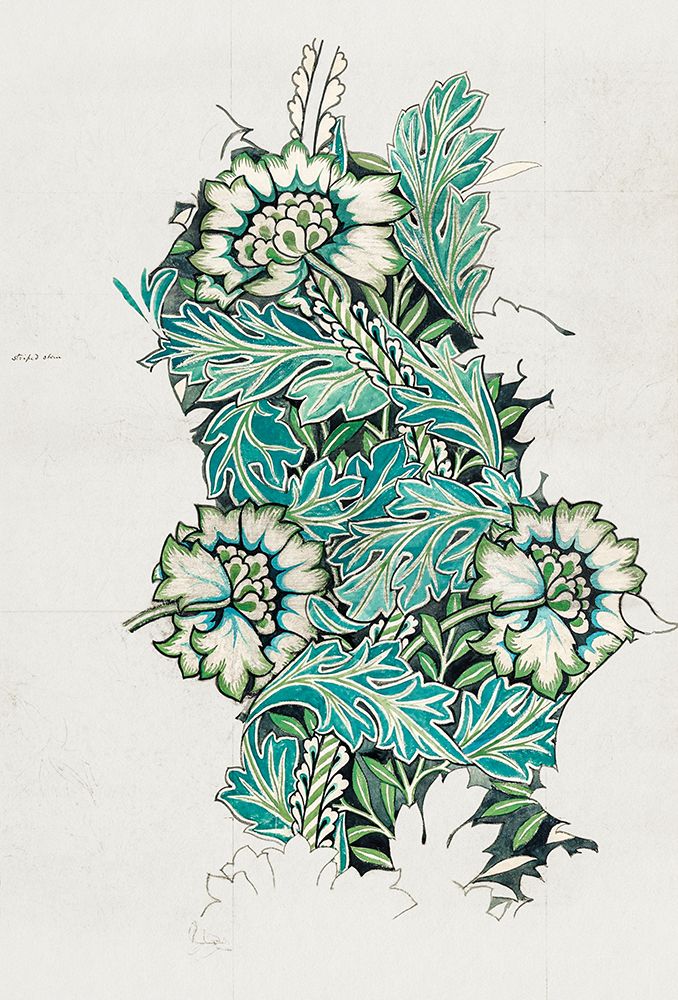 Anemone in Green 1876 art print by William Morris for $57.95 CAD