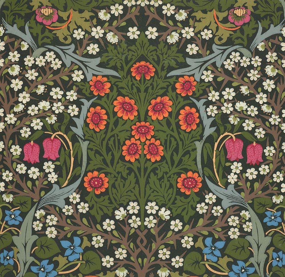 Blackthorn Wallpaper 1892 art print by William Morris for $57.95 CAD