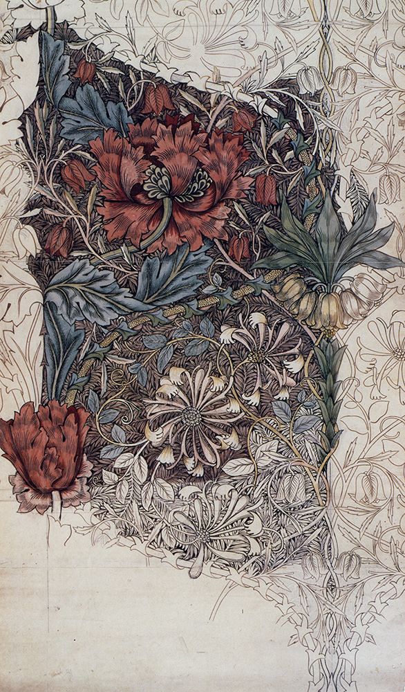 Design for Honeysuckle Printed Cotton 1874 art print by William Morris for $57.95 CAD