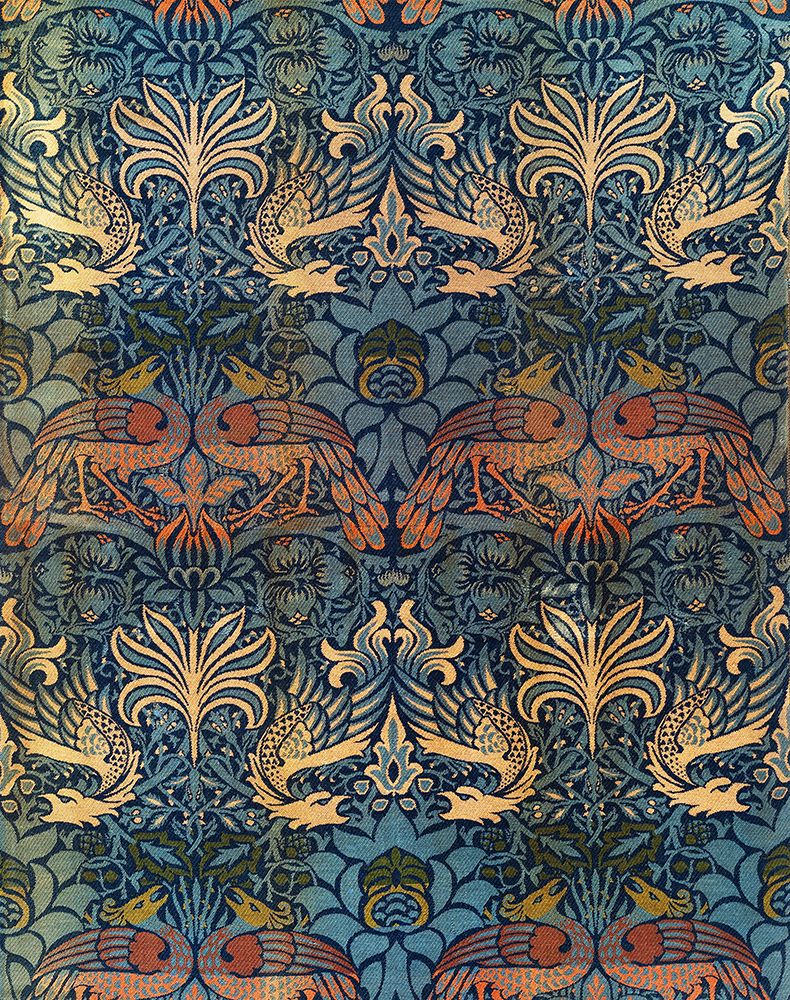 Peacock and Dragon in Blue 1878 art print by William Morris for $57.95 CAD