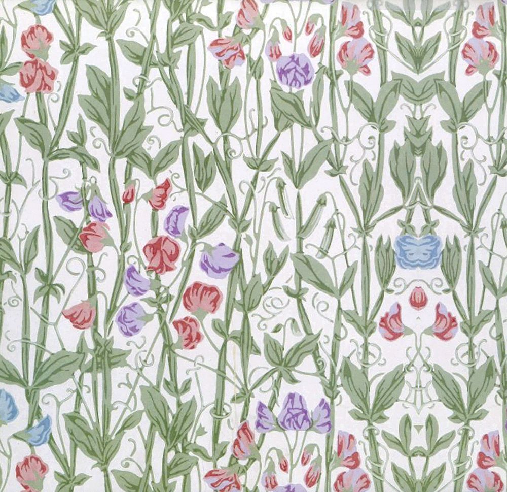 Sweetpea Wallpaper and Fabric Design ca 1800 art print by William Morris for $57.95 CAD
