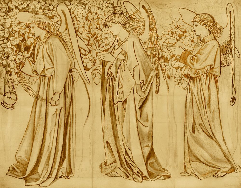 Tile Design, Processing Angels 1866 art print by William Morris for $57.95 CAD