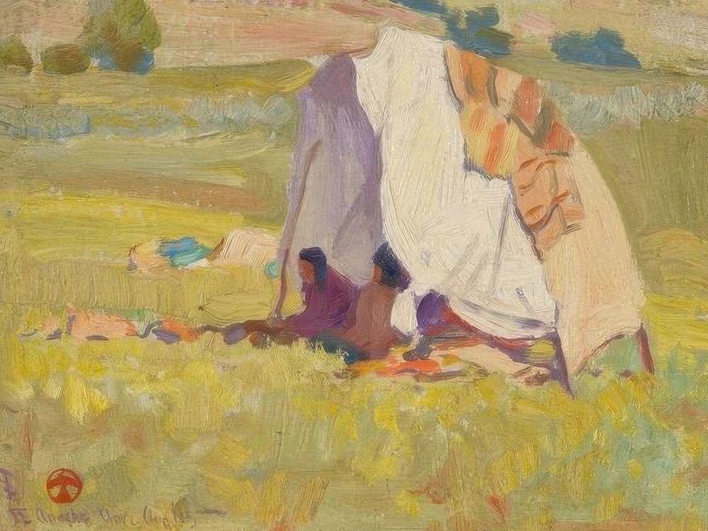Apache Shelter, White Mountain Reservation, Arizona 1915 art print by Maynard Dixon for $57.95 CAD