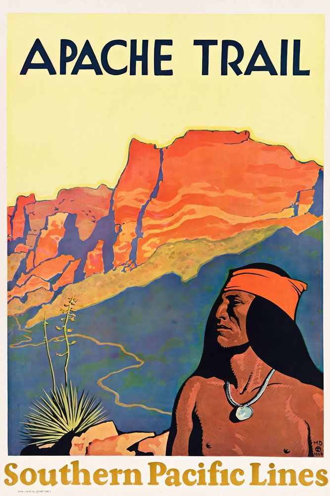 Apache Trail Southern Pacific Lines 1928 art print by Maynard Dixon for $57.95 CAD