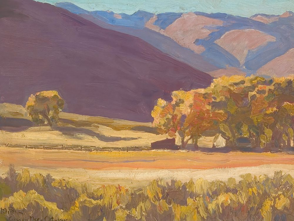 Autumn Cottonwoods, Near Carson, Nevada 1919 art print by Maynard Dixon for $57.95 CAD
