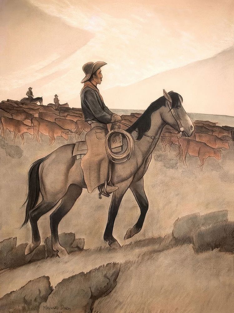 Cattle Drive 1939 art print by Maynard Dixon for $57.95 CAD