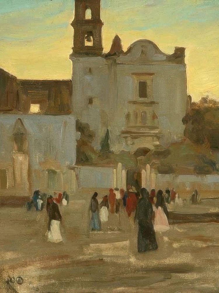 Early Mass - San Juan de Dios, Guadalajara, 1905 art print by Maynard Dixon for $57.95 CAD