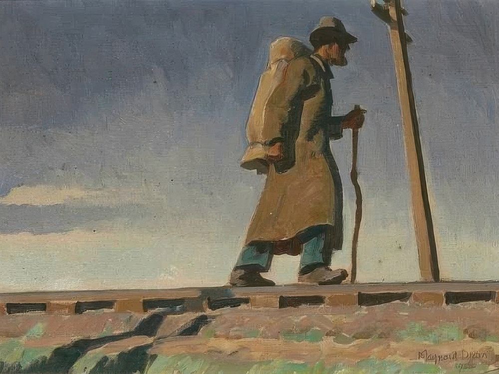 Homeless Man, Study for Destination Unknown 1938 art print by Maynard Dixon for $57.95 CAD