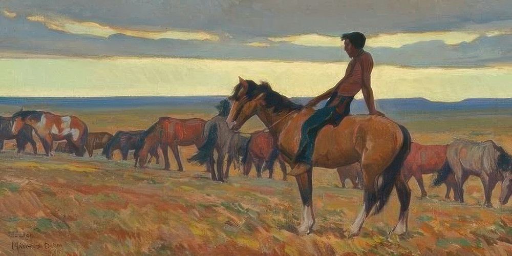 Lone Bull 1918 art print by Maynard Dixon for $57.95 CAD