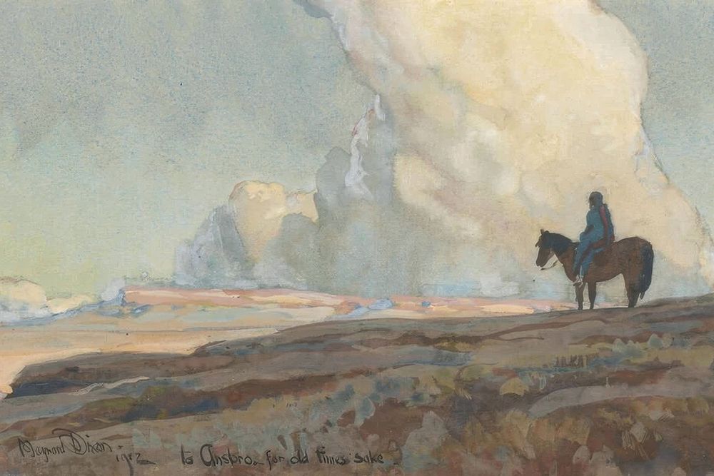 Lone Indian Gazing Across the Plains 1912 art print by Maynard Dixon for $57.95 CAD