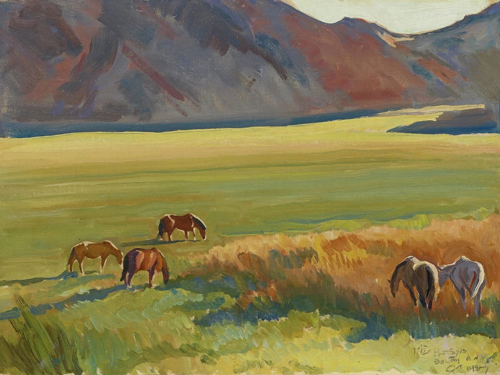 Meadow and Horses 1937 art print by Maynard Dixon for $57.95 CAD