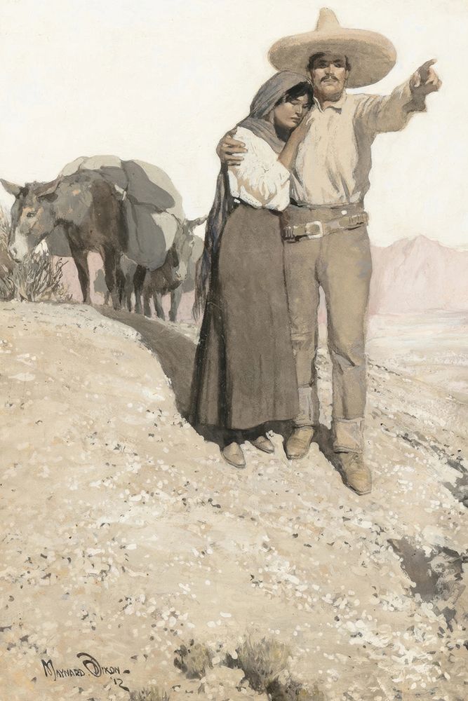 Mexican Man and Woman 1912 art print by Maynard Dixon for $57.95 CAD