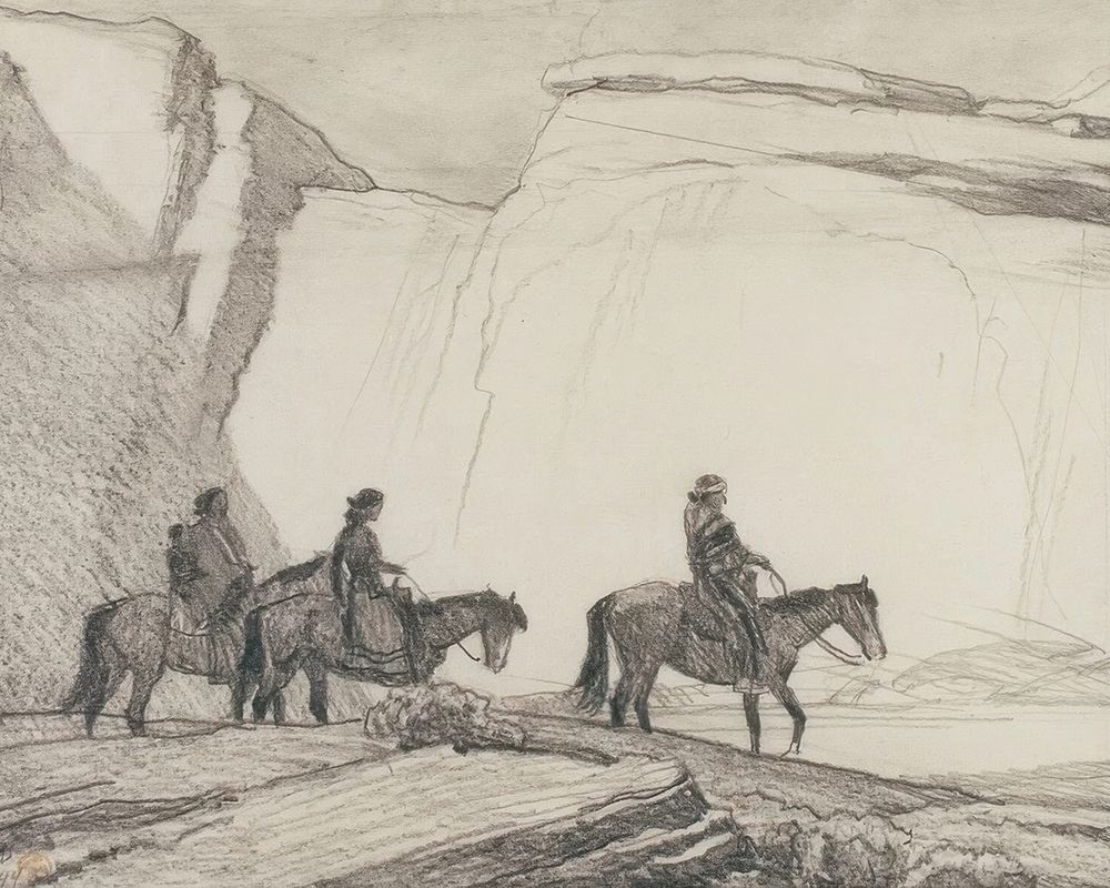 Navajos in a Canyon 1944 art print by Maynard Dixon for $57.95 CAD