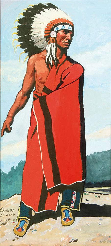 Plains Indian in War Bonnet 1936 art print by Maynard Dixon for $57.95 CAD