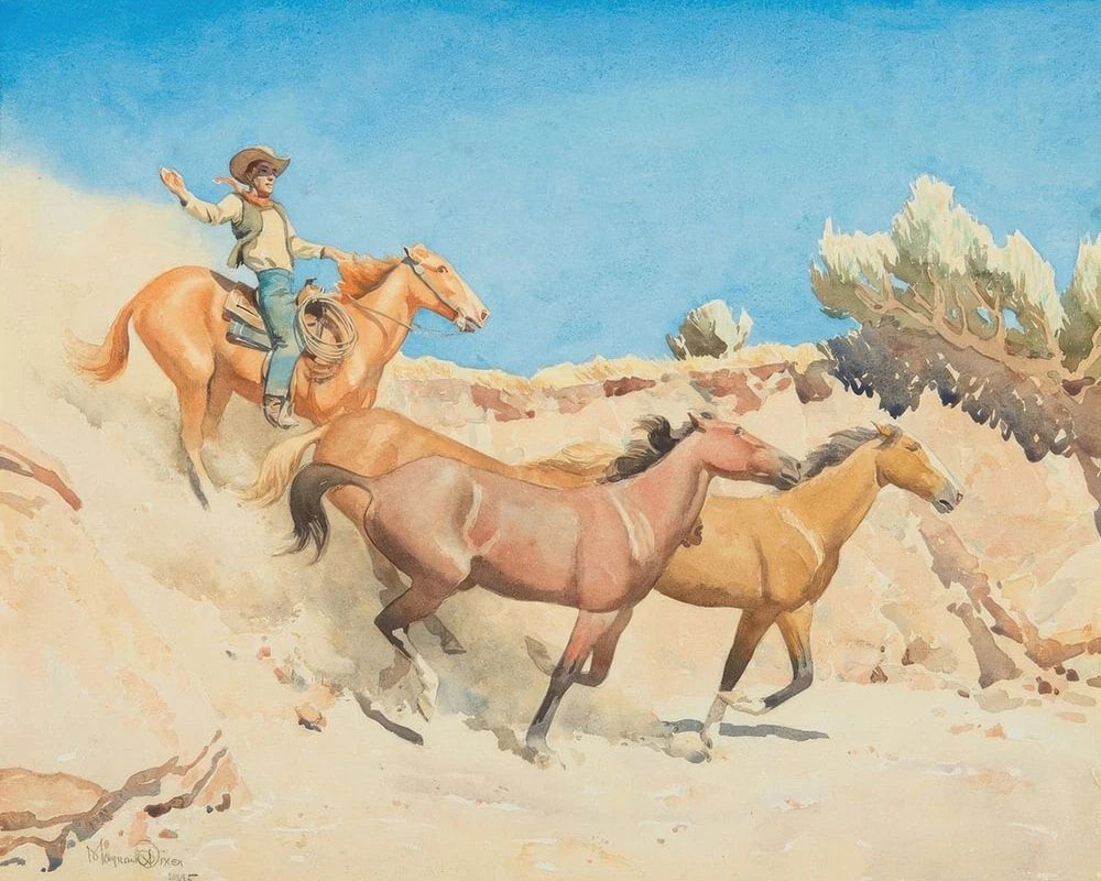 Saddle Stock 1945 art print by Maynard Dixon for $57.95 CAD