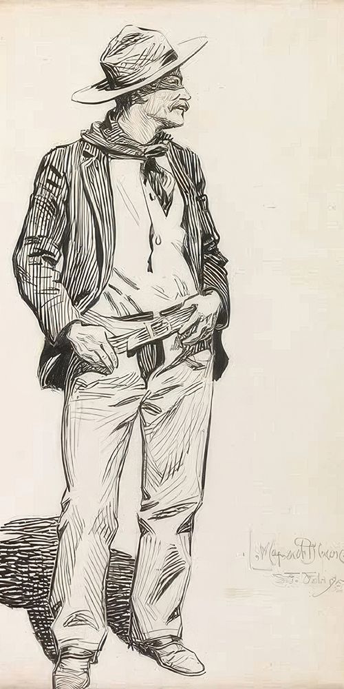 Standing Gentleman 1895 art print by Maynard Dixon for $57.95 CAD