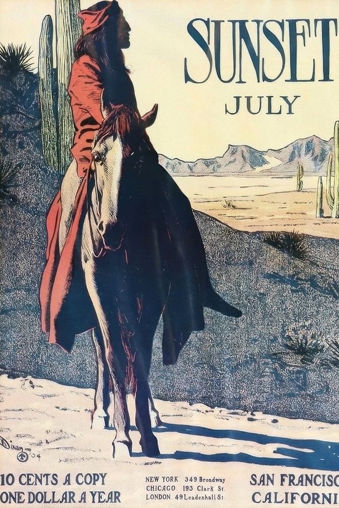 Sunset Magazine Poster 1904 art print by Maynard Dixon for $57.95 CAD
