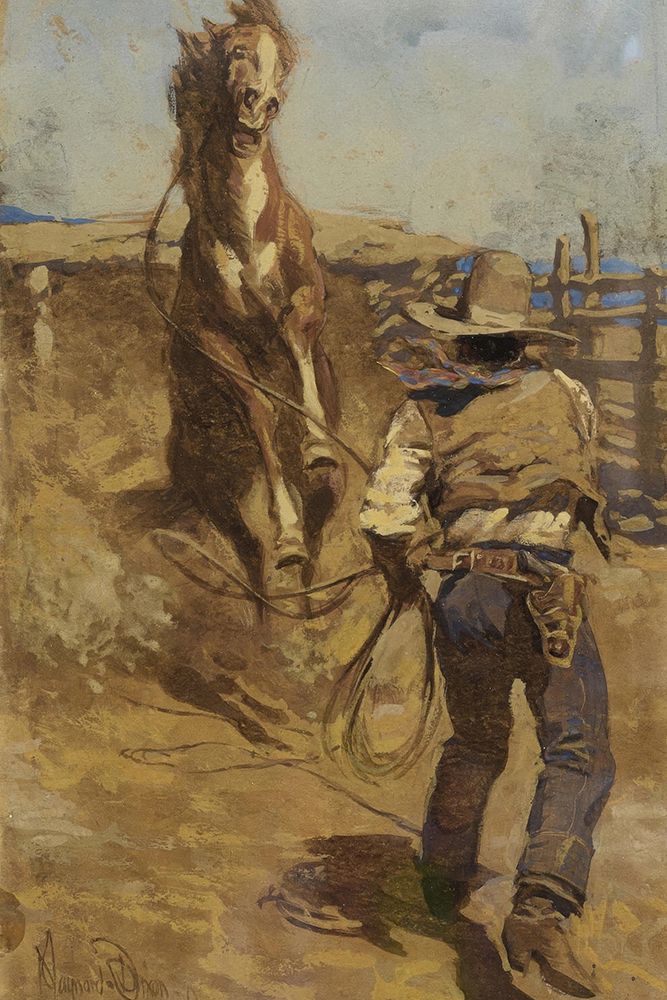 Taming the New Bronc 1908 art print by Maynard Dixon for $57.95 CAD